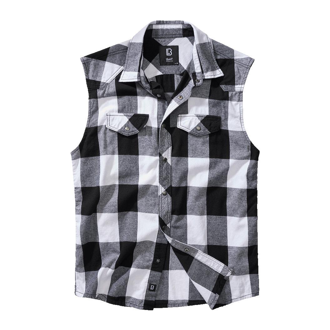 4051773163474 - Sleeveless Checkshirt Kurzarmhemd schwarz weiß in XL 4051773163474 - Sleeveless Checkshirt Kurzarmhemd schwarz weiß in XL