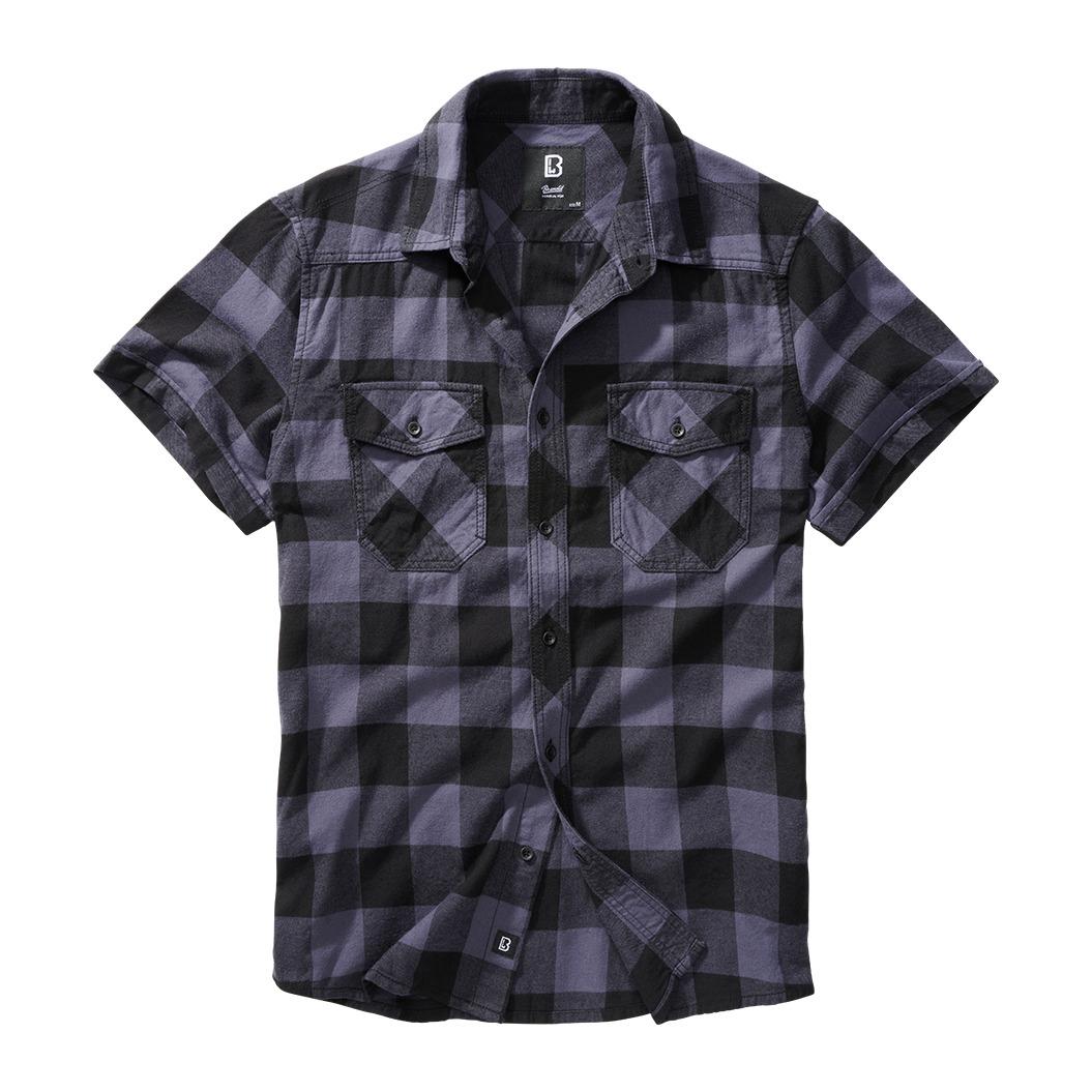 4051773163580 - Checkshirt halfsleeve Kurzarmhemd schwarz grau in XXL