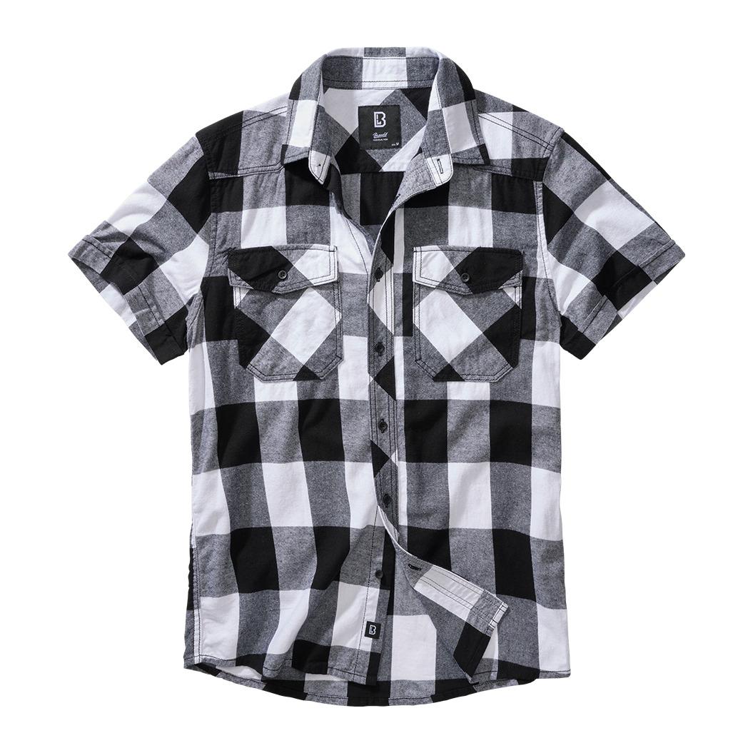 4051773163788 - Checkshirt halfsleeve Kurzarmhemd weiß schwarz in XXL