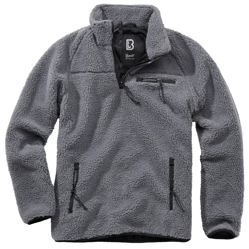 4051773131169 - Teddyfleece Pullover - Schwarz Grau - L - unisex