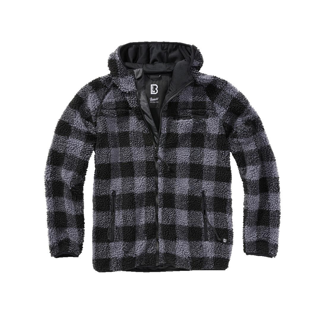 4051773148488 - Teddyfleece Worker Jacke - Schwarz Grau - 2XL - unisex