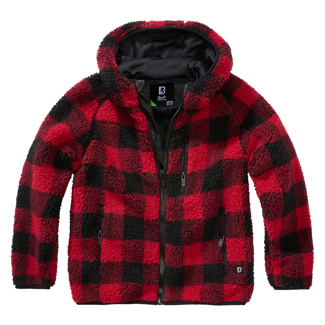 4051773158470 - Kids Teddyfleecejacket Jacke rot schwarz