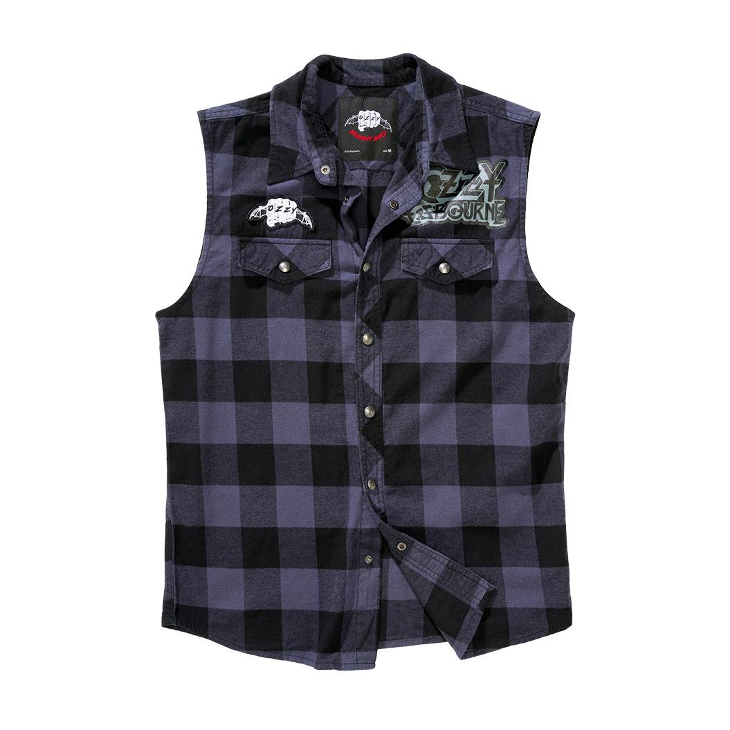 4051773200629 - Ozzy Sleeveless Checkshirt Kurzarmhemd schwarz grau in XXL