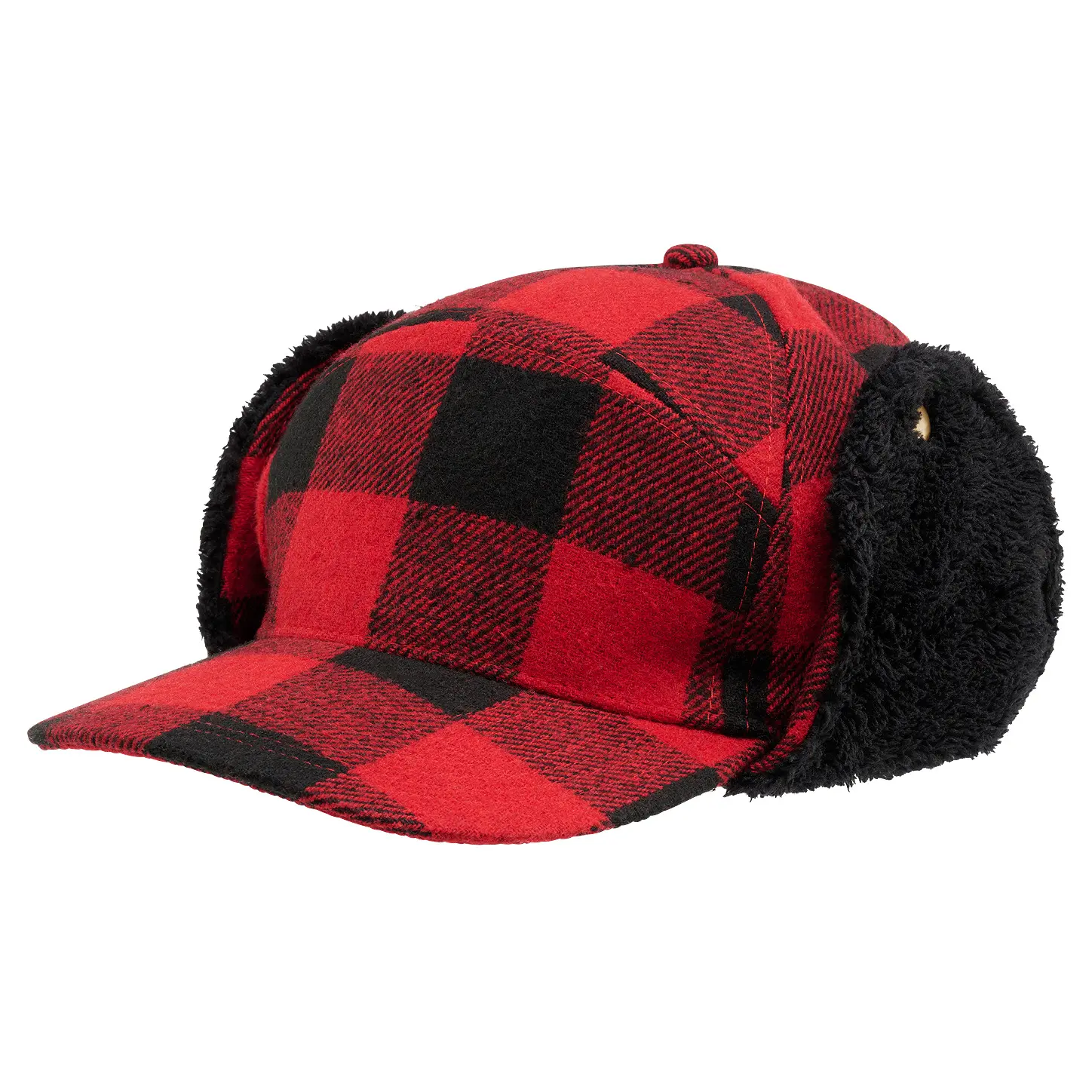 4051773104934 - Lumberjack Winterkappe - Schwarz Rot - Einheitsgröße - unisex
