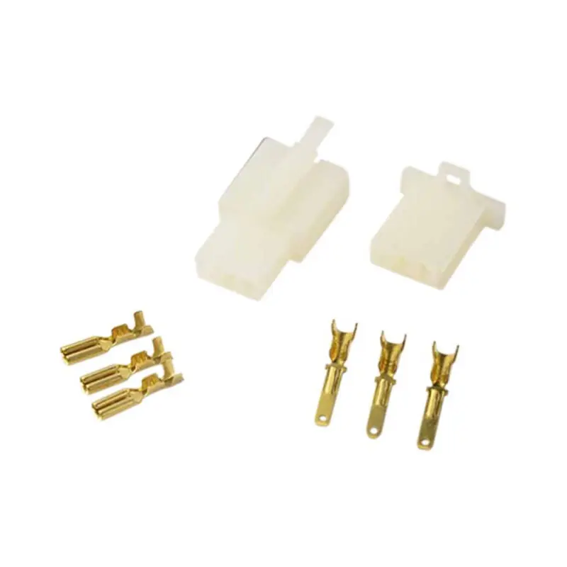 Steckverbinder mit 3 Kabelschuhen, Stift und Buchse aus Kunststoff Brazoline