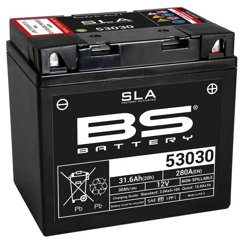 Motorradbatterie werksseitig aktiviert BS Battery 53030
