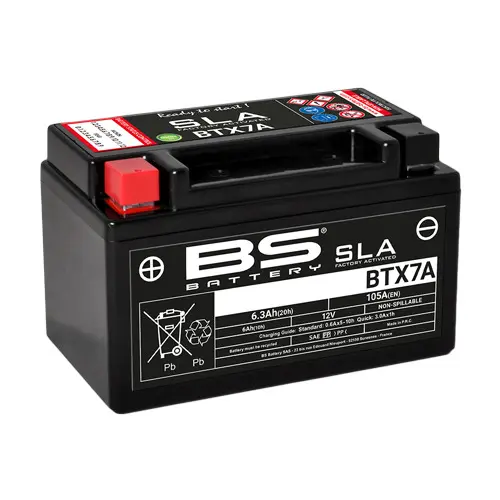 Motorradbatterie BS Battery SLA BTX7A - C (10Hr) - C (20Hr)