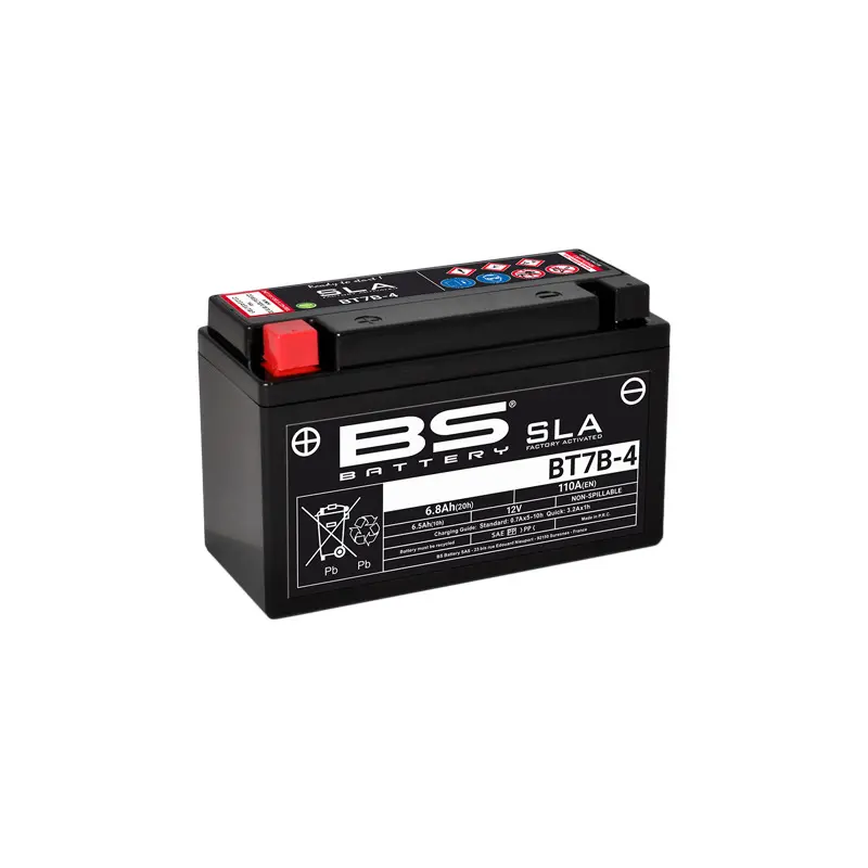 Motorradbatterie werksseitig aktiviert BS Battery BT7B-4