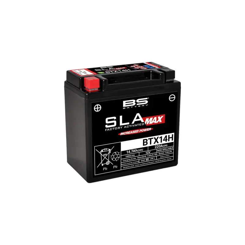 Motorradbatterie werksseitig aktiviert BS Battery BTX14H