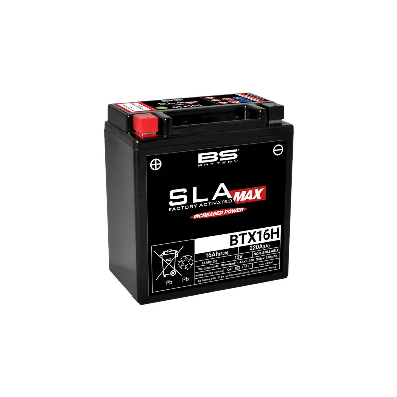 Motorradbatterie werksseitig aktiviert BS Battery BTX16H