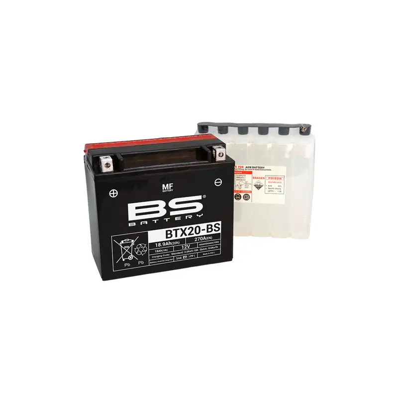 Motorradbatterie werksseitig aktiviert BS Battery BTX20