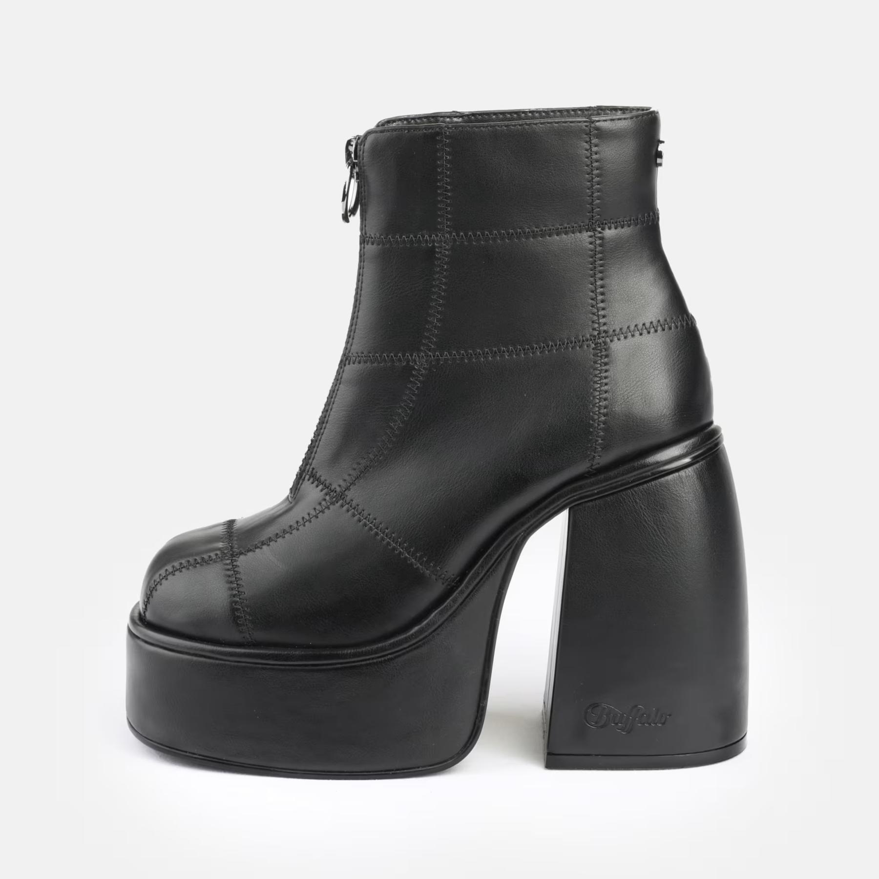 4068518087209 - Damen Stiefel mit dicker Plateausohle und Reißverschluss Vegan Nappa
