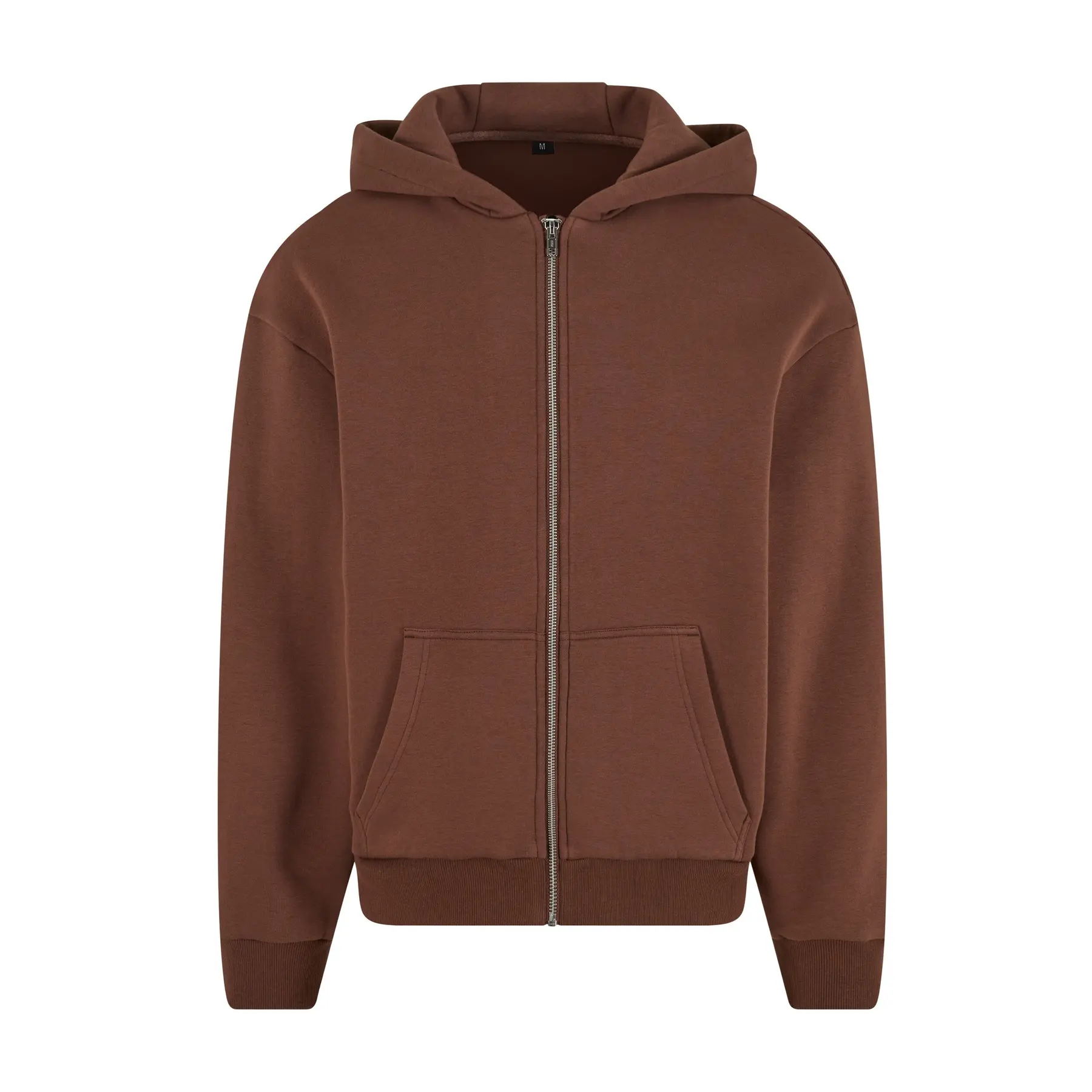 Build Your Brand Unisex Marron Fluffy Hooded Sweatshirt