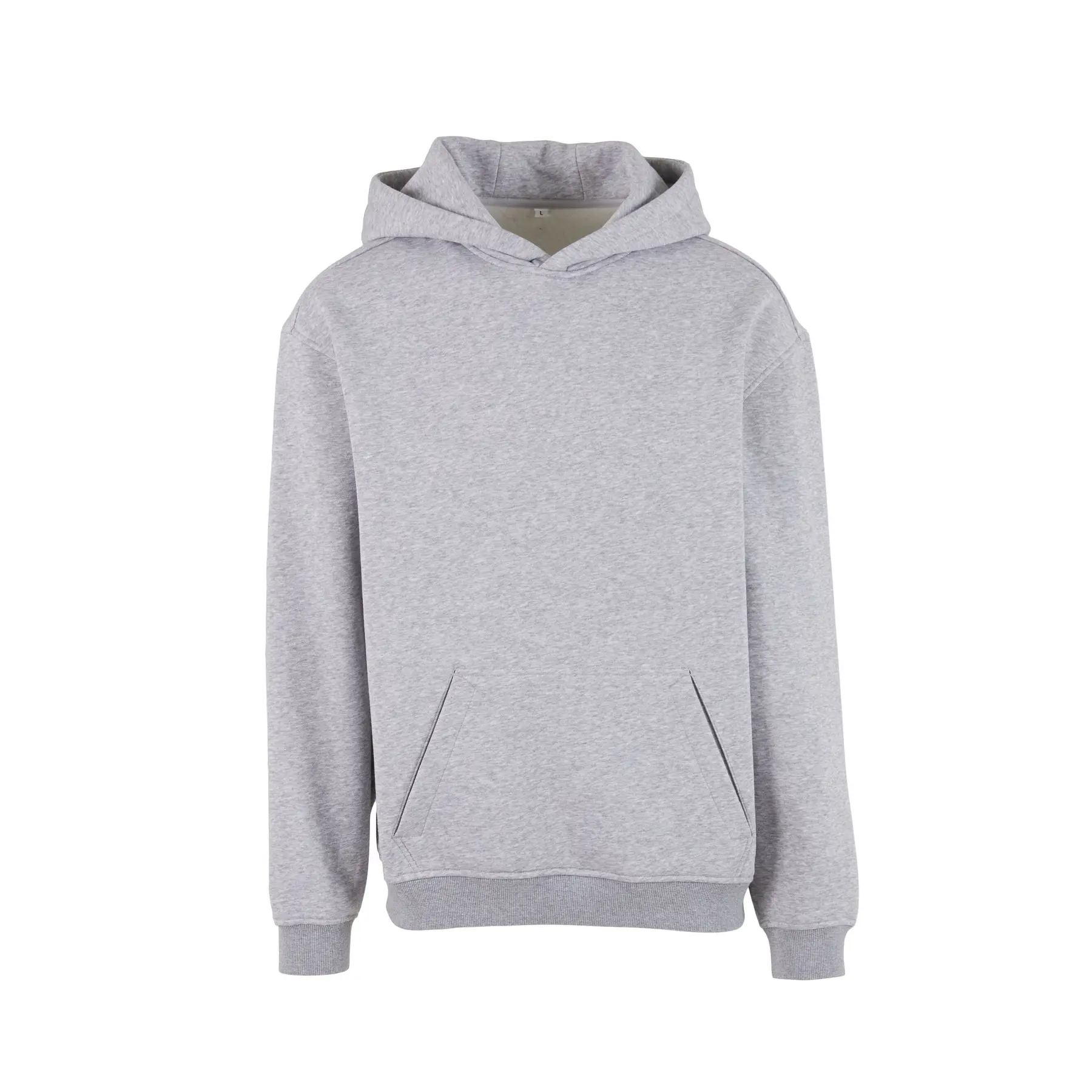 Build Your Brand Men's Gris Hooded Sweatshirt Loose Fit
