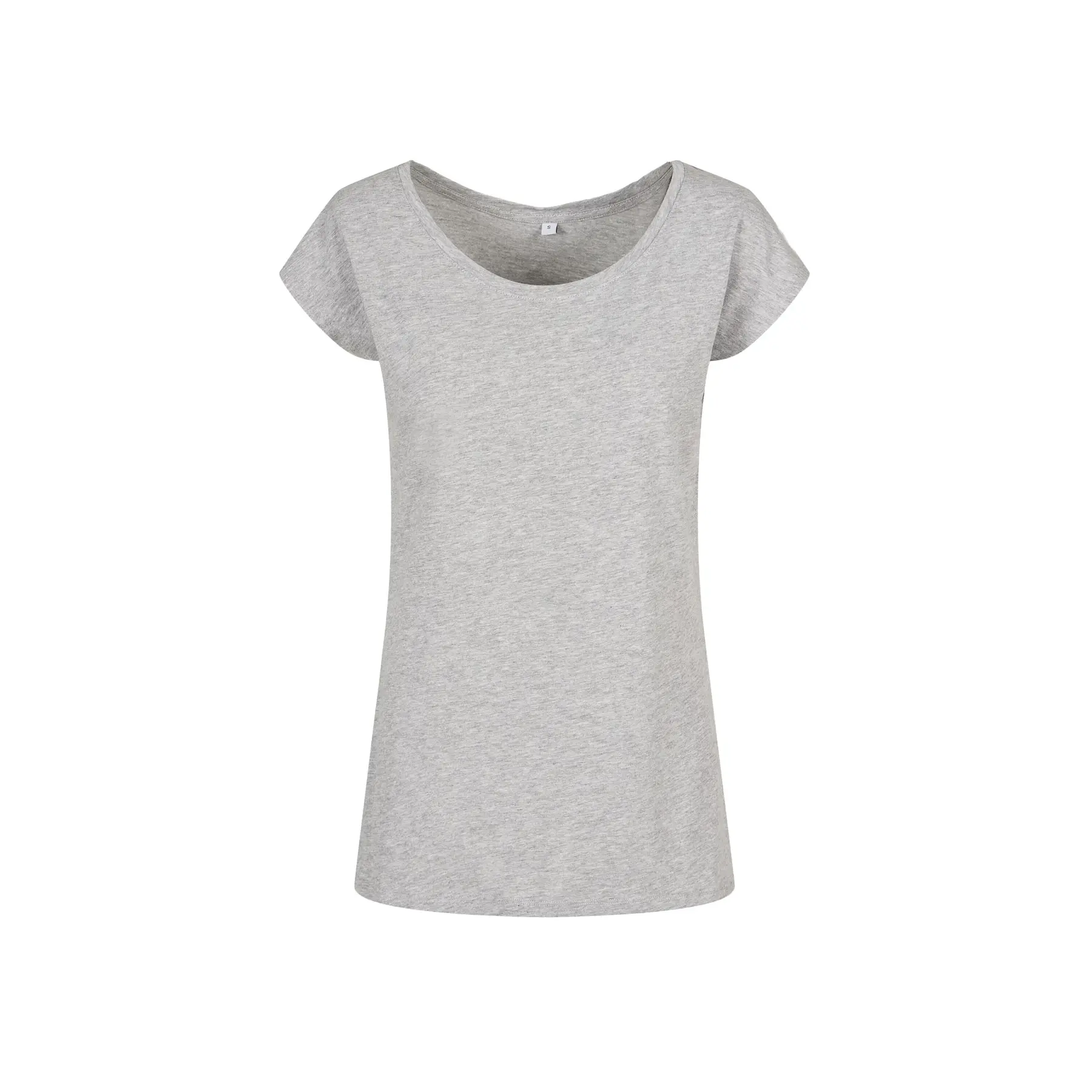 Build Your Brand Women's Gris ’S Wide Neck T-Shirt