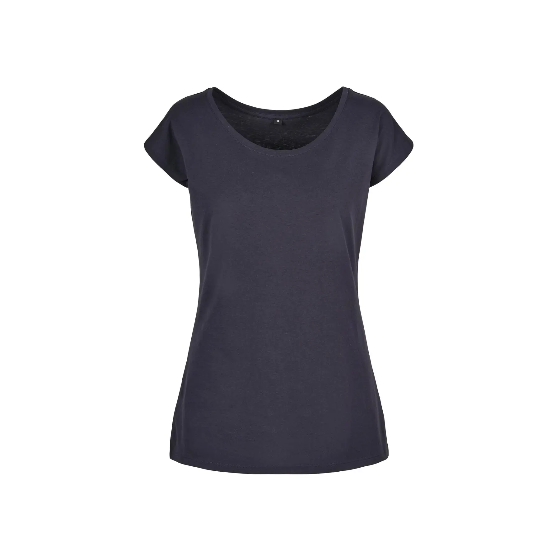 Build Your Brand Women's Bleu ’S Wide Neck T-Shirt