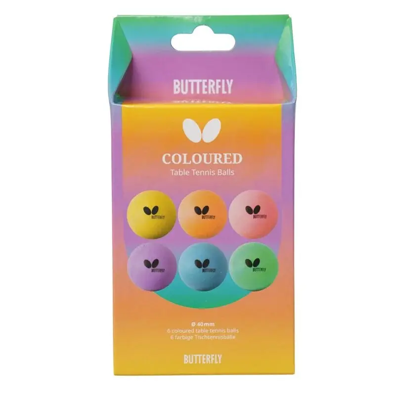Tischtennisball Butterfly Coloured (x6)