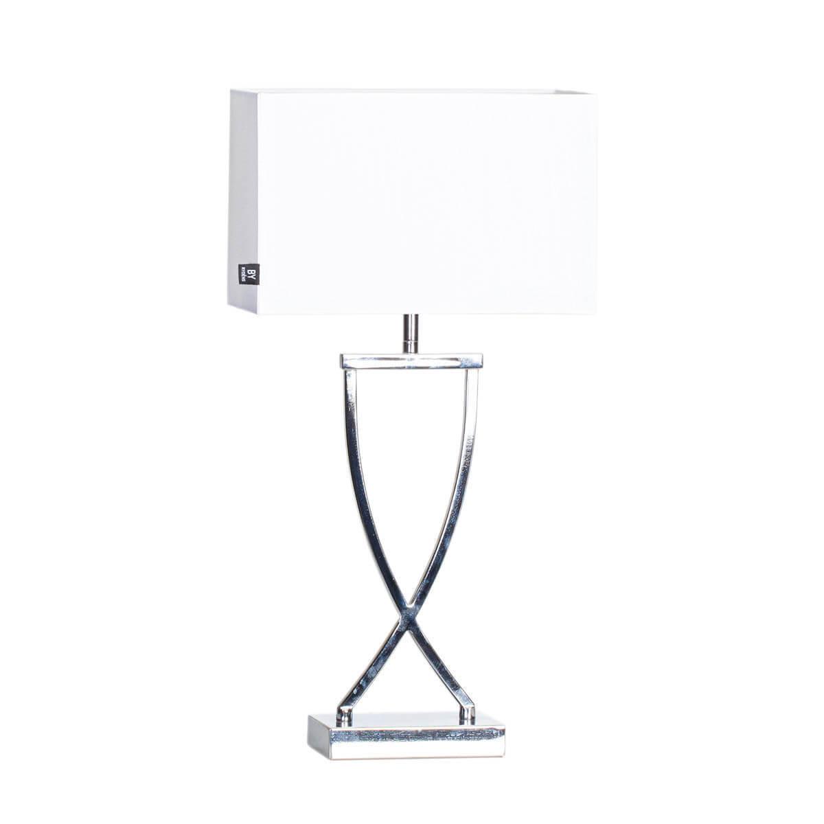 7391741204387 - Tischleuchte Omega in Weiß und Chrom E27 270mm - white - By Rydens