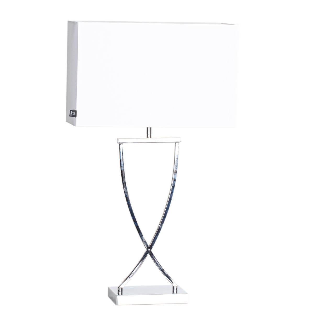 7391741204486 - Tischleuchte Omega in Weiß und Chrom E27 400mm - white - By Rydens