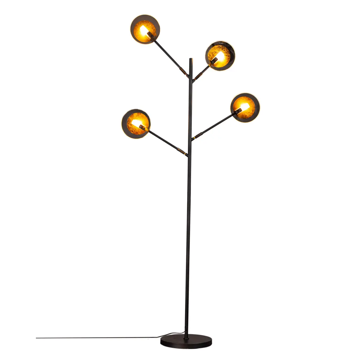 7391741009623 - By Rydens Stehleuchte Turno in Schwarz und Gold G9 4-flammig - black