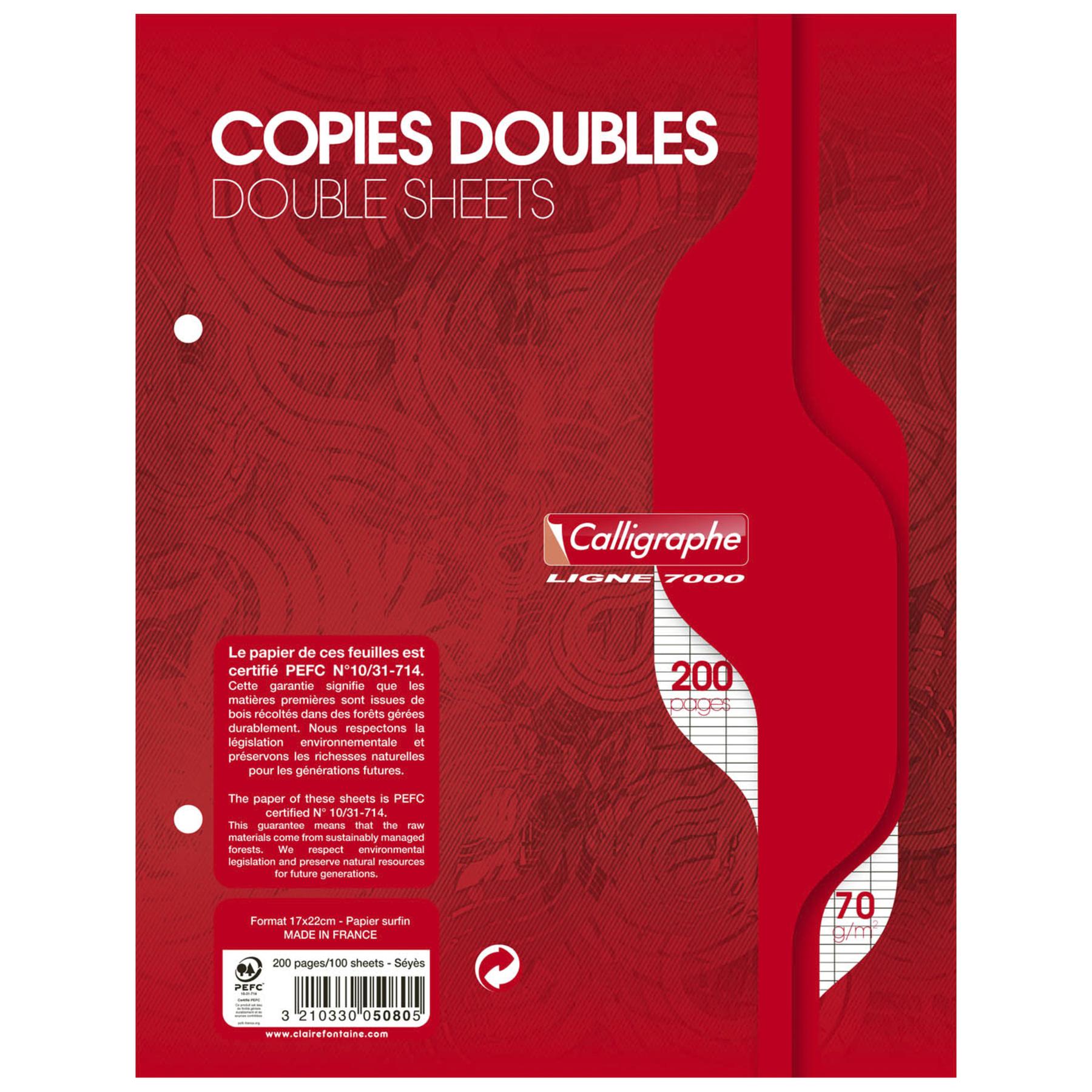 3210330050805 - Perforierte Doppelkopien in Seyes-Folie 200 Seiten Ligne 7000