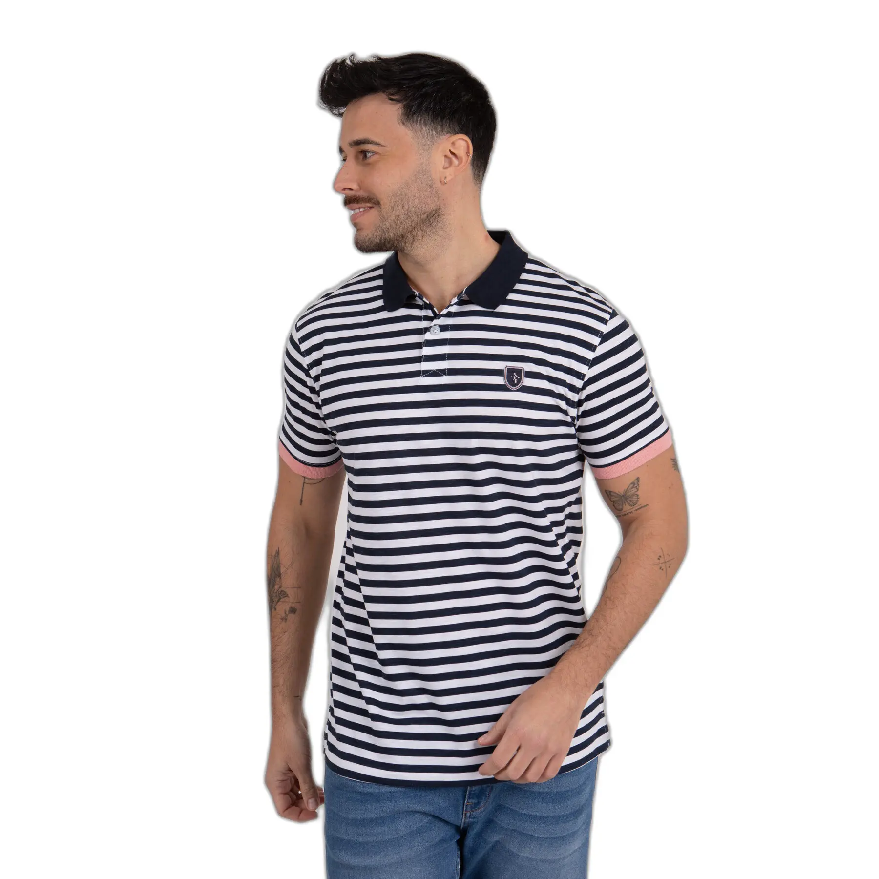 Gestreiftes Poloshirt aus Flammbaumwolle Camberabero