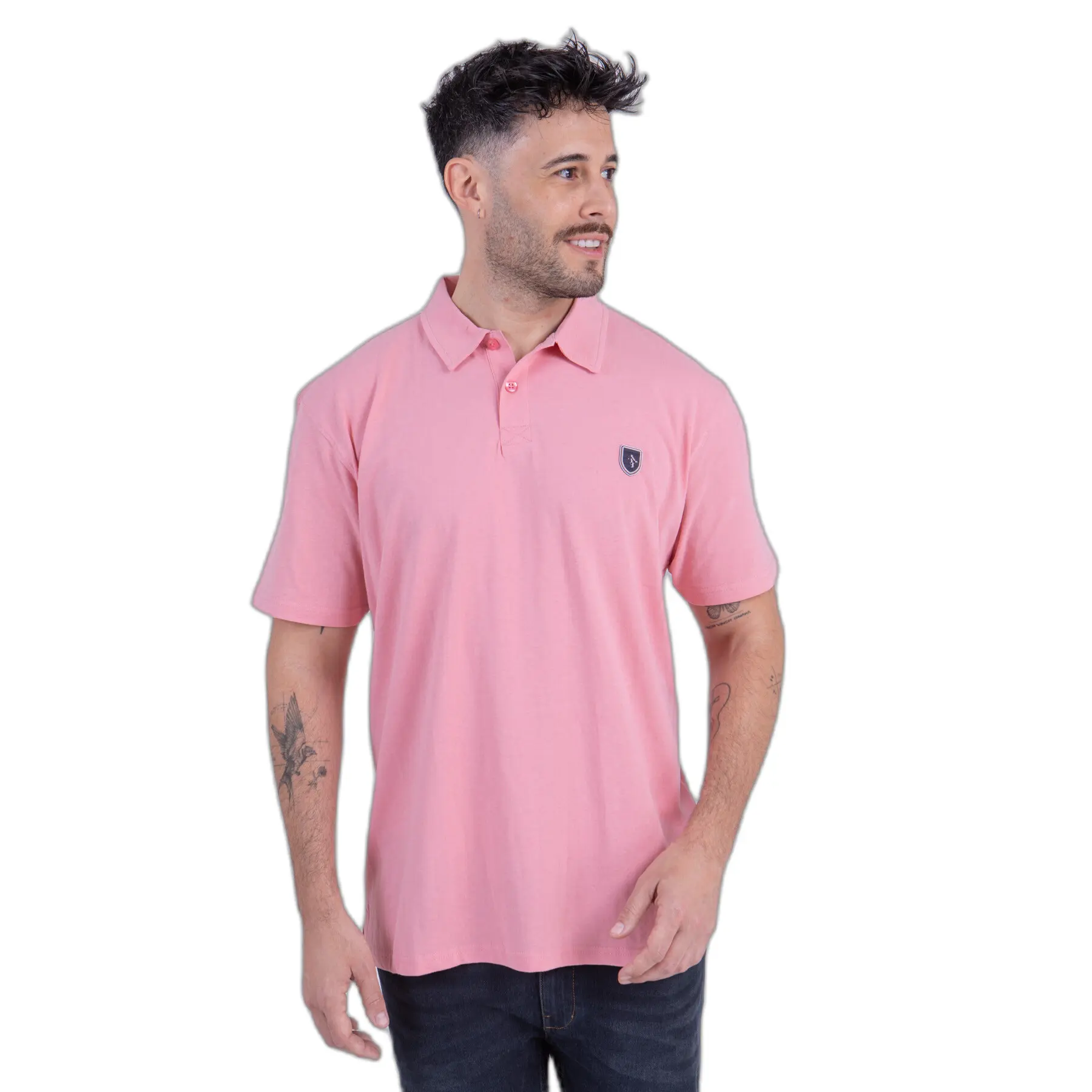 Camberabero Men's Rose Linen Cotton Polo