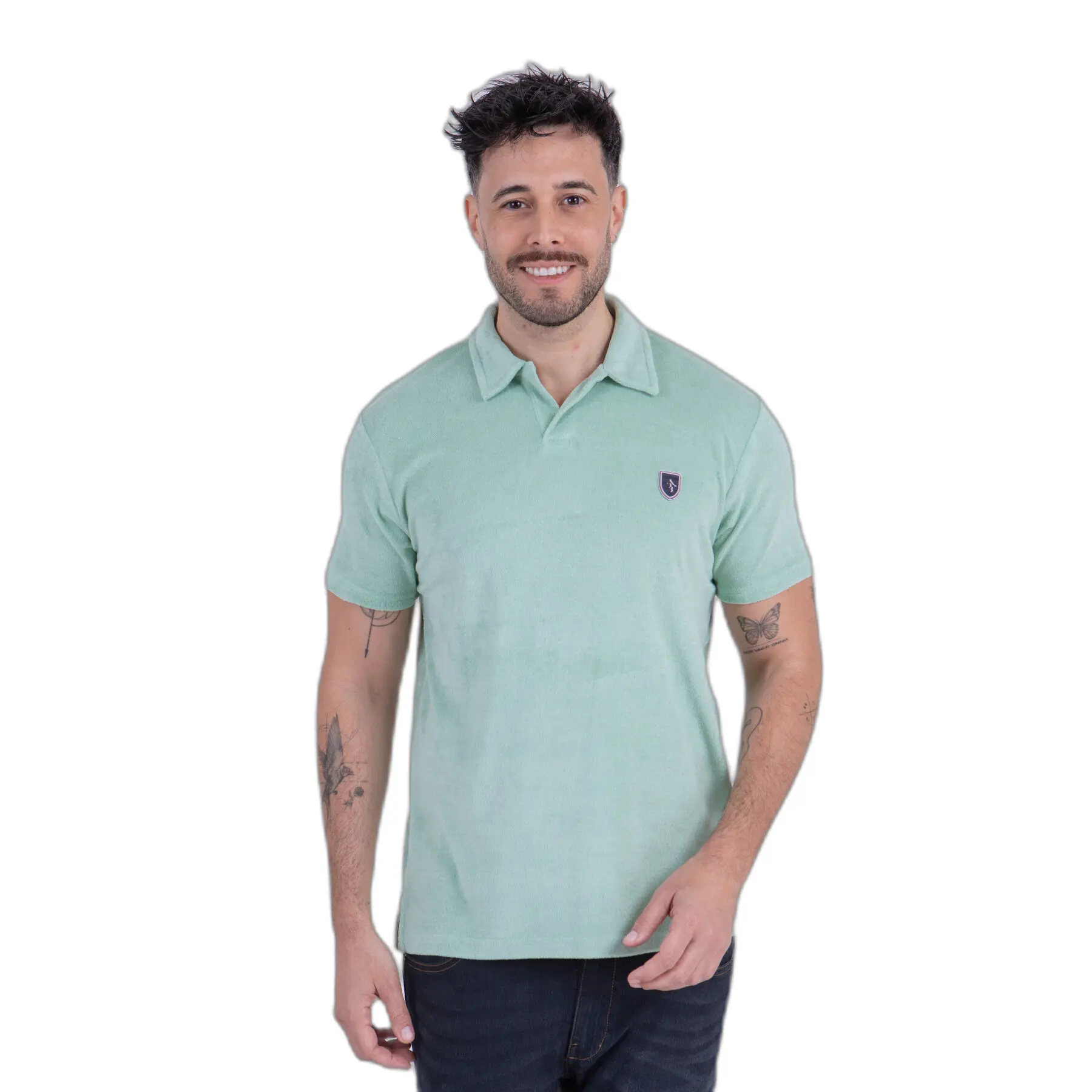 Camberabero Men's Vert Terry Cotton Polo
