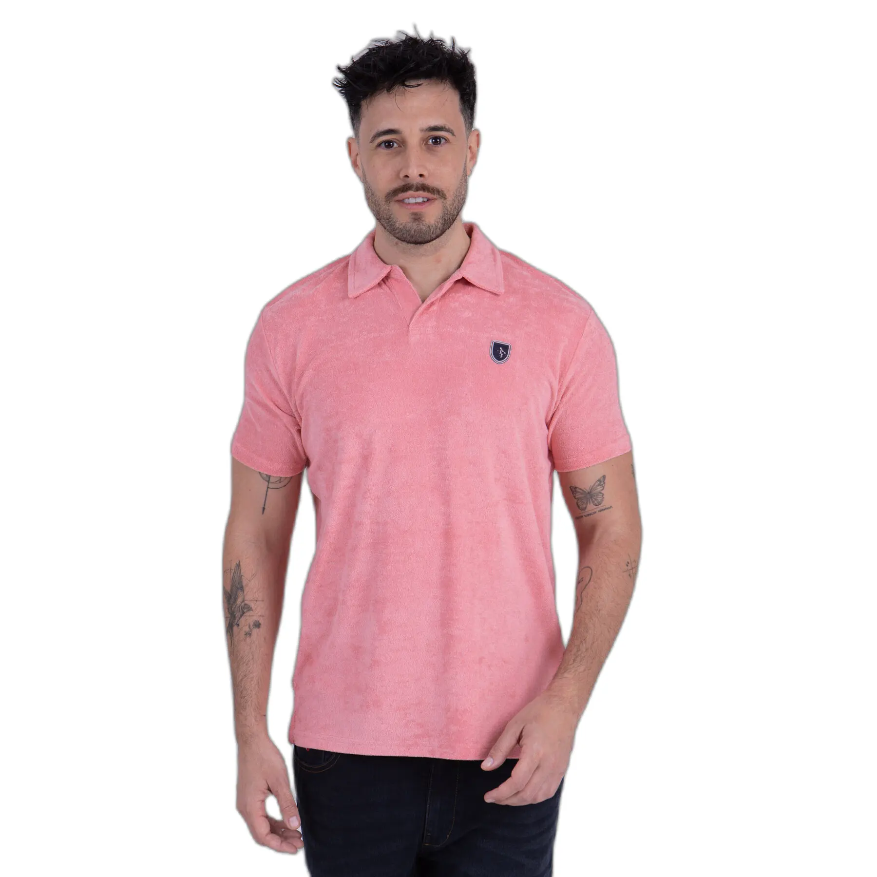Camberabero Men's Rose Terry Cotton Polo