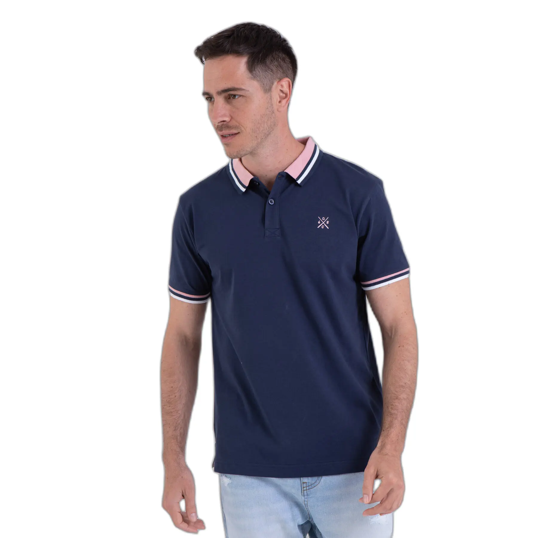 Polo mit gestreiftem Rippstrick Camberabero