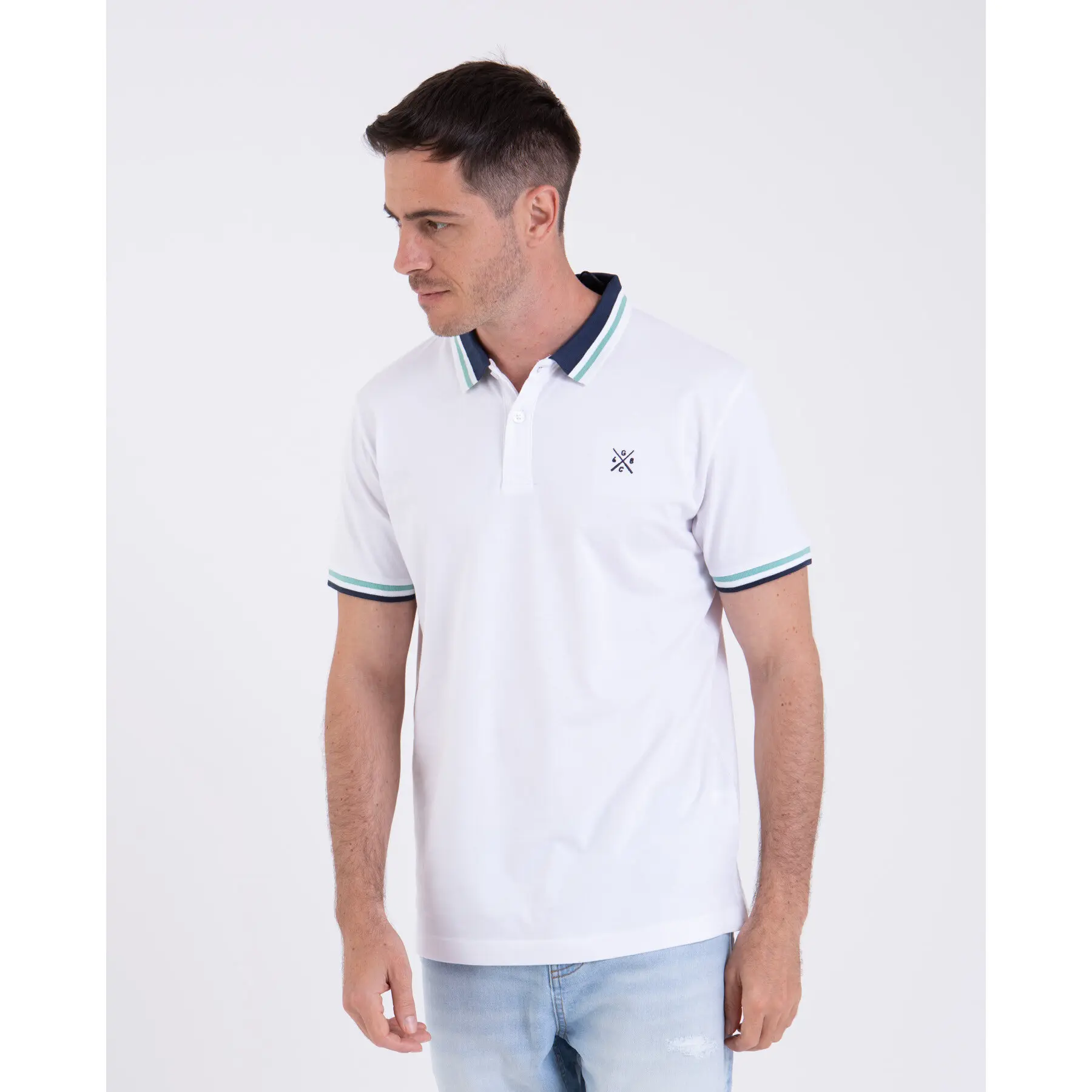 Polo mit gestreiftem Rippstrick Camberabero