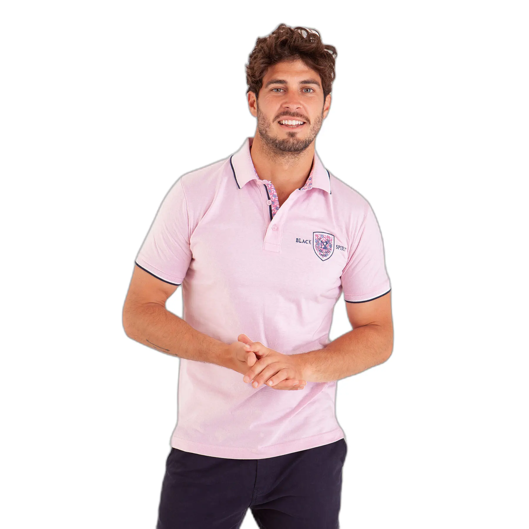 3661920330652 - Polohemd mit Kragen aus bedrucktem Popelin mit Stickereien Camberabero