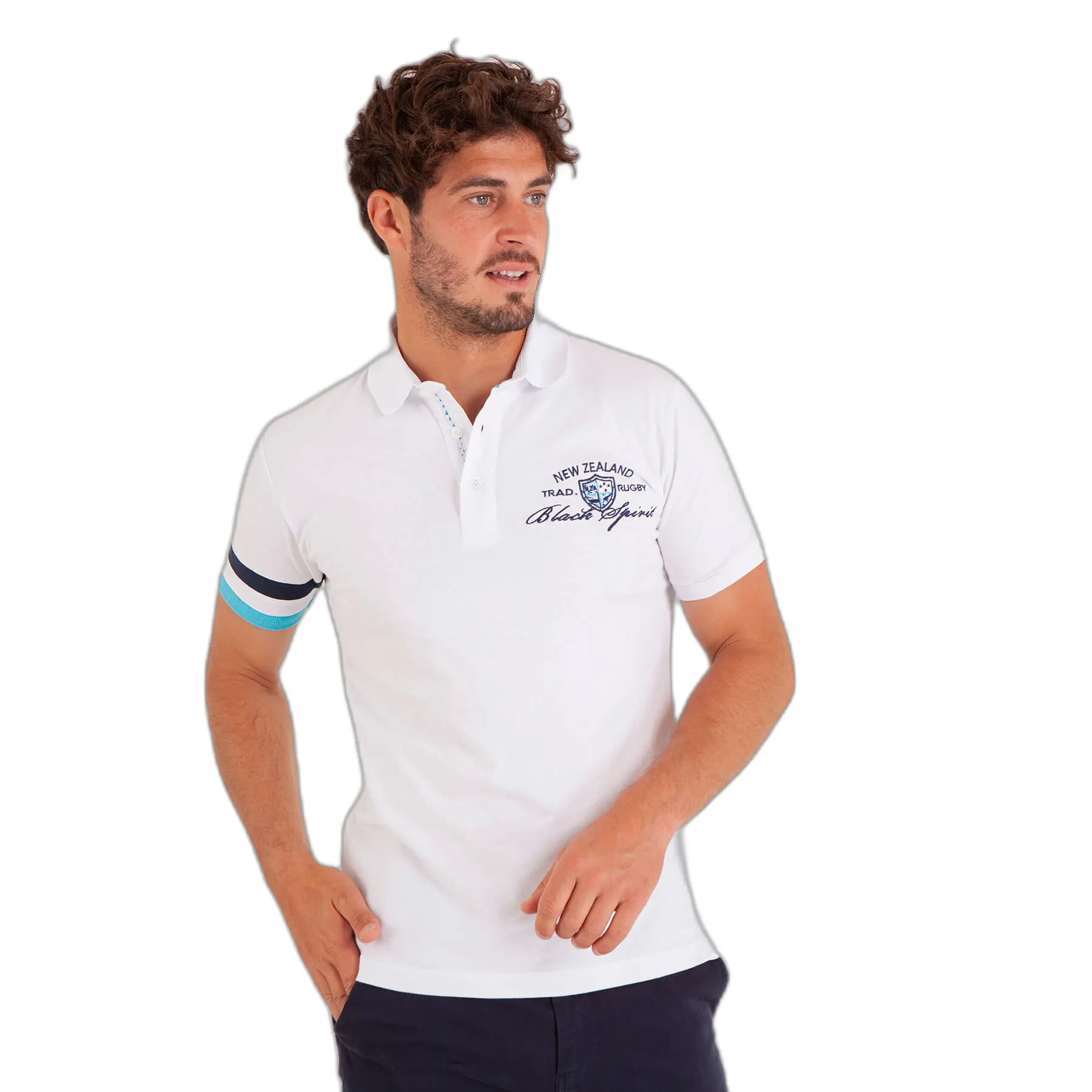3661920330904 - Poloshirt mit Spitzenkragen und dreifarbigem Ärmel Camberabero