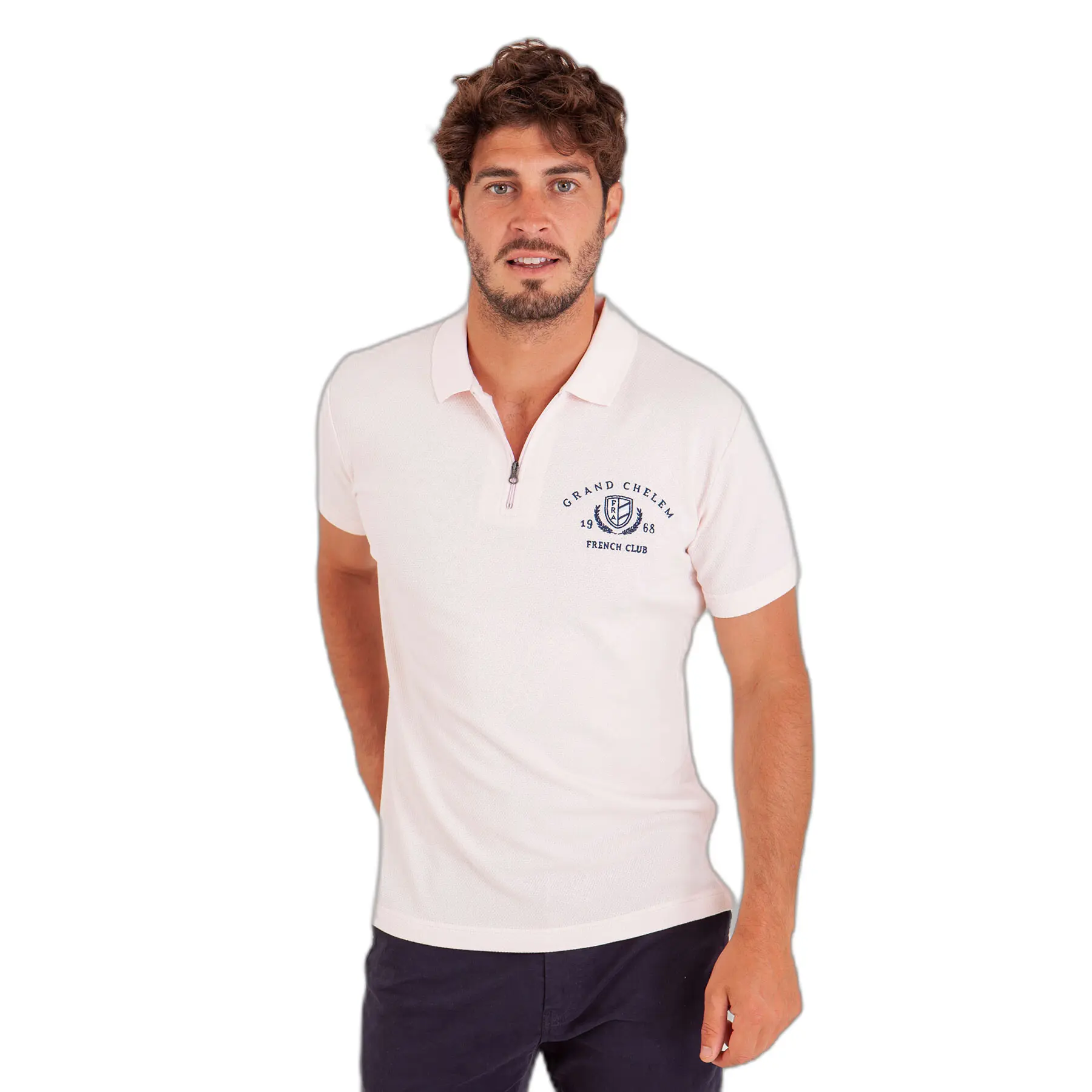 3661920331802 - Polohemd mit Reißverschlusskragen und Glockenmuster Camberabero