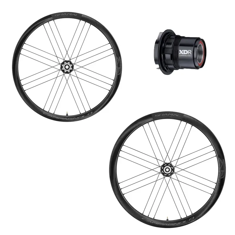 Satz von 2 Fahrradrädern Campagnolo Shamal C21 2Wf Disque Tubeless Ready Sram Xdr (x2)