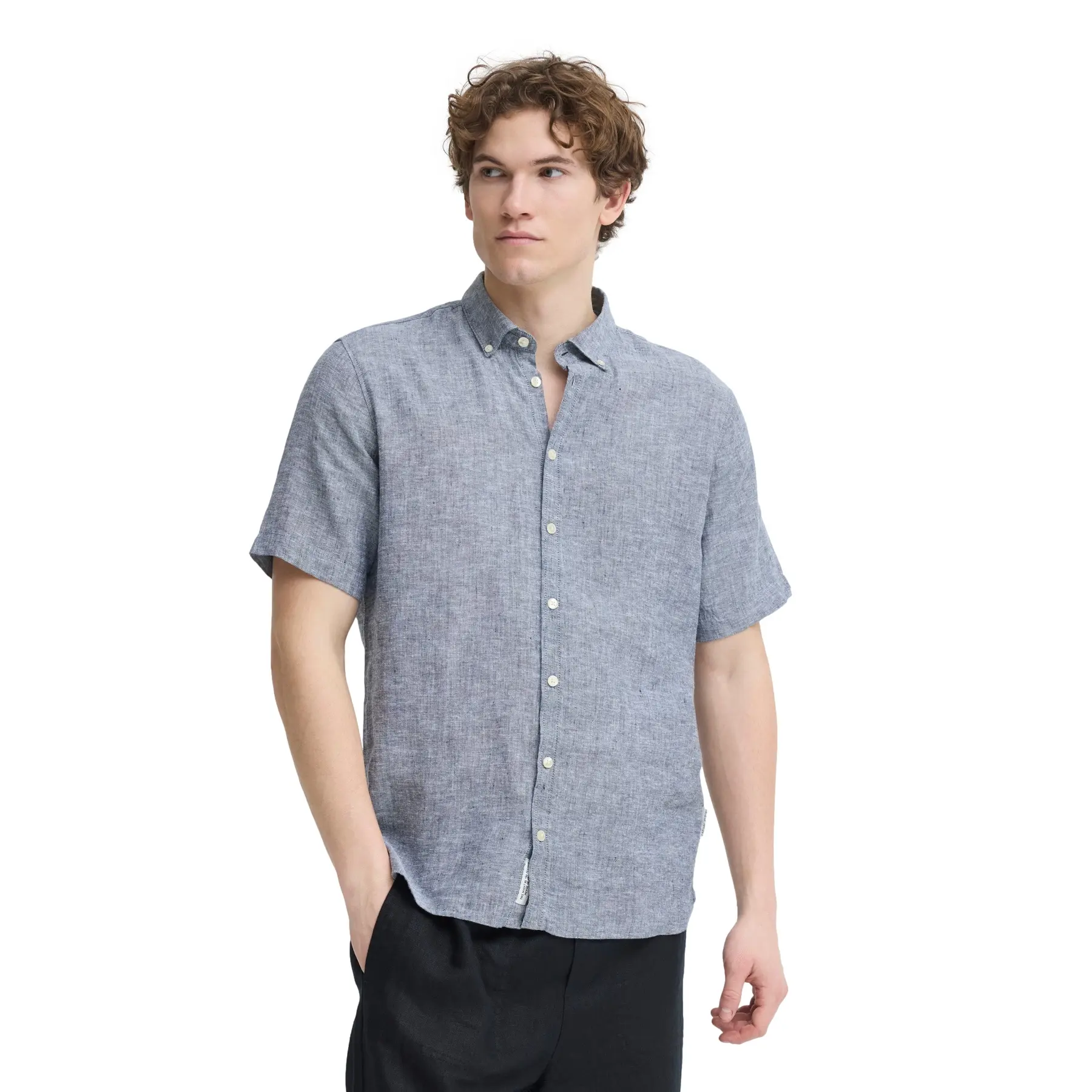 Casual Friday Bleu Linen Shirt Anton