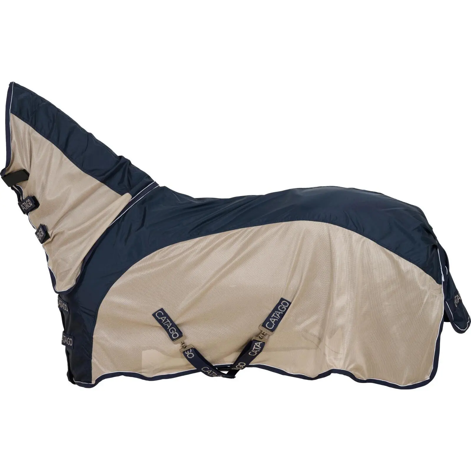 Comparer les prix de Couverture anti-mouches pour cheval avec couvre cou Catago Taylin