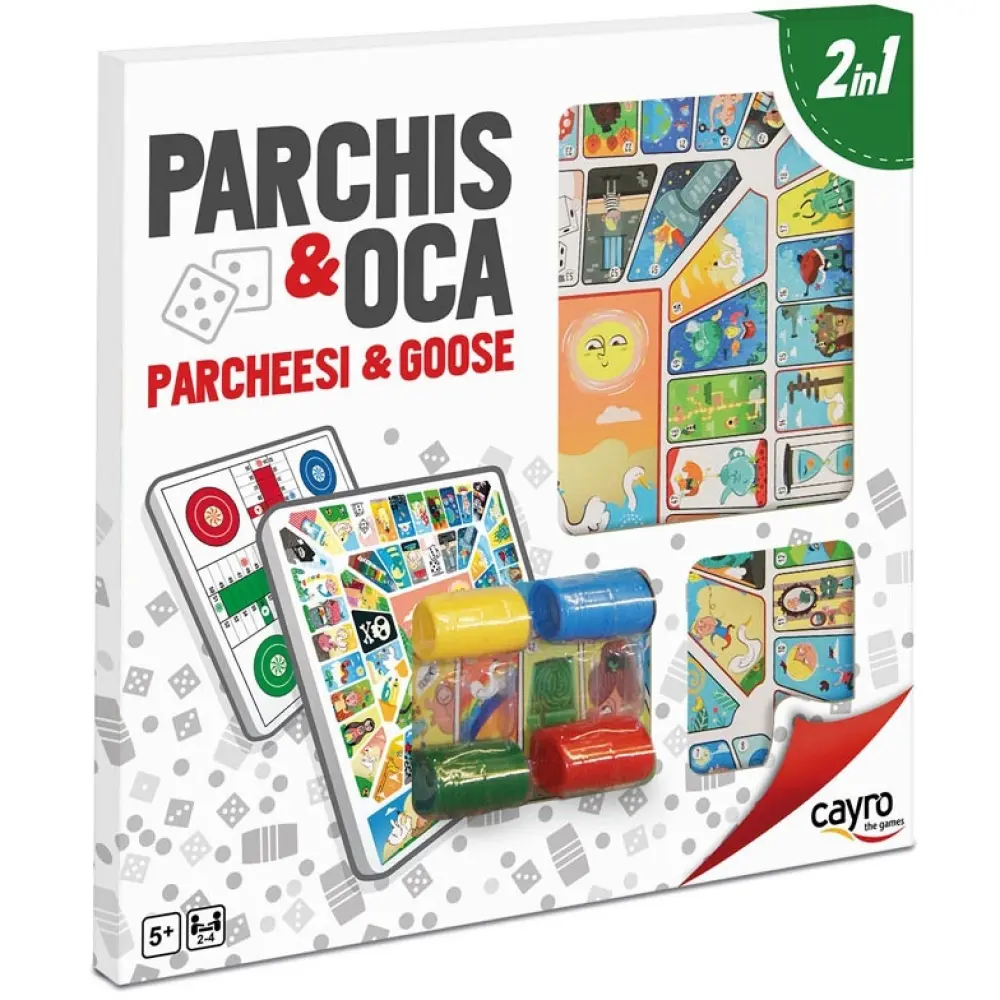 Jeux de société Ensemble parchisi et oie en bois complet Cayro