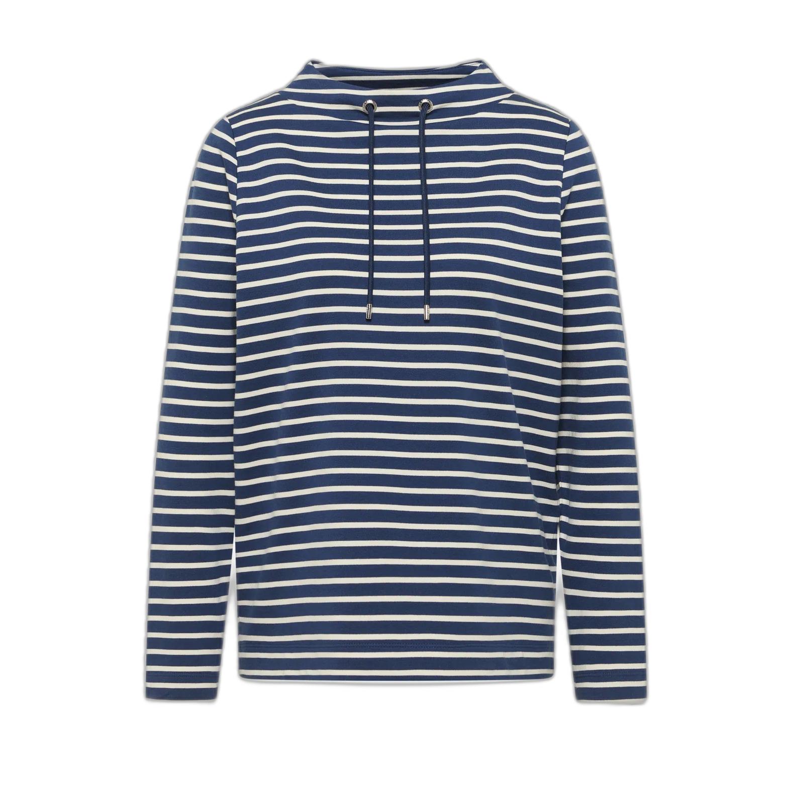 4063043148616 - Gestreifter Stehkragen-T-Shirt für Frauen Cecil