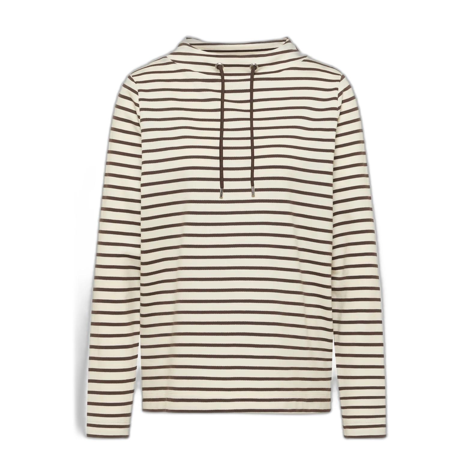 4063043159391 - Gestreifter Stehkragen-T-Shirt für Frauen Cecil