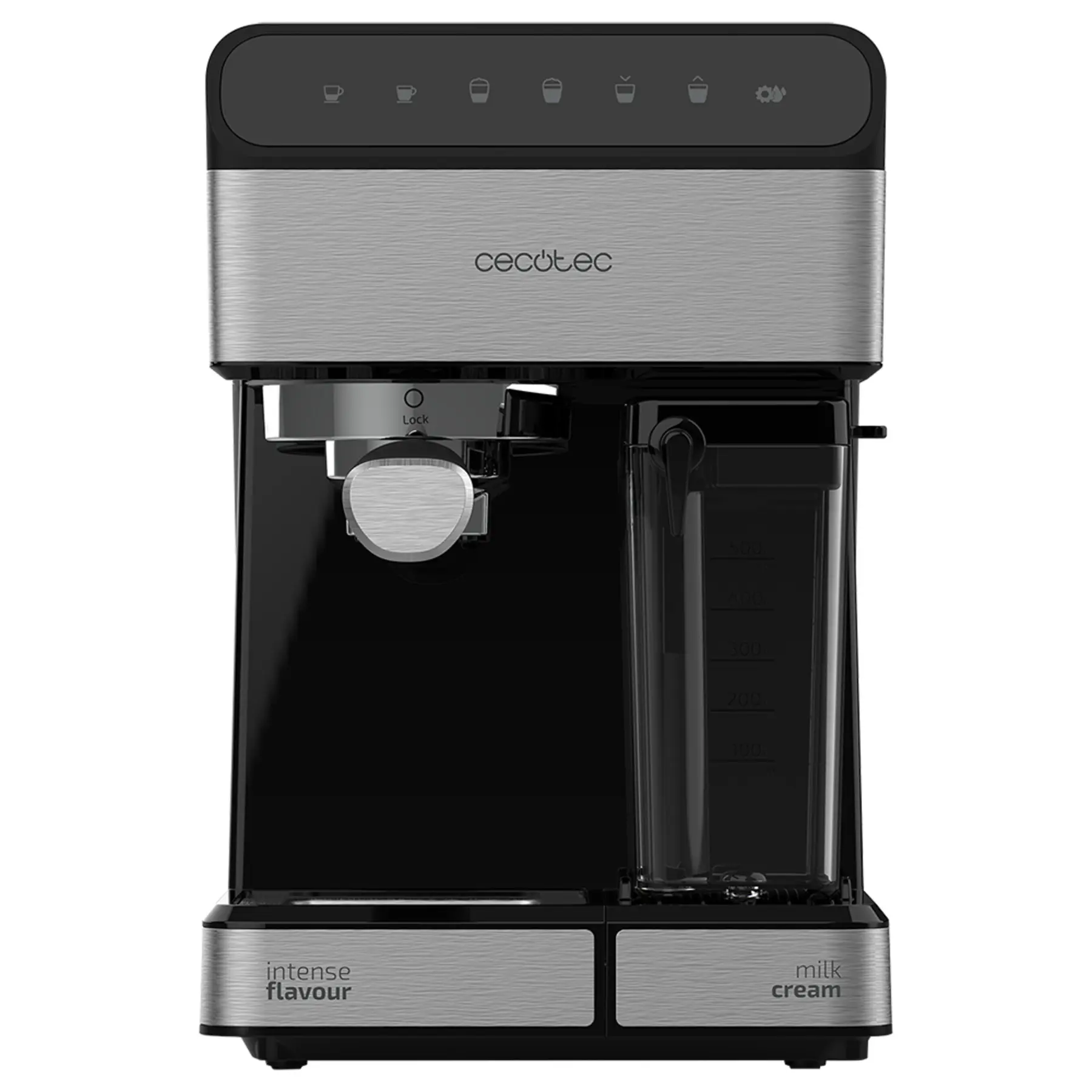 Cecotec Power Instant-ccino 20 Touch Vrijstaand Combinatiekoffiemachine Zwart, Roestvrijstaal 1,4 l 2 kopjes Half automatisch