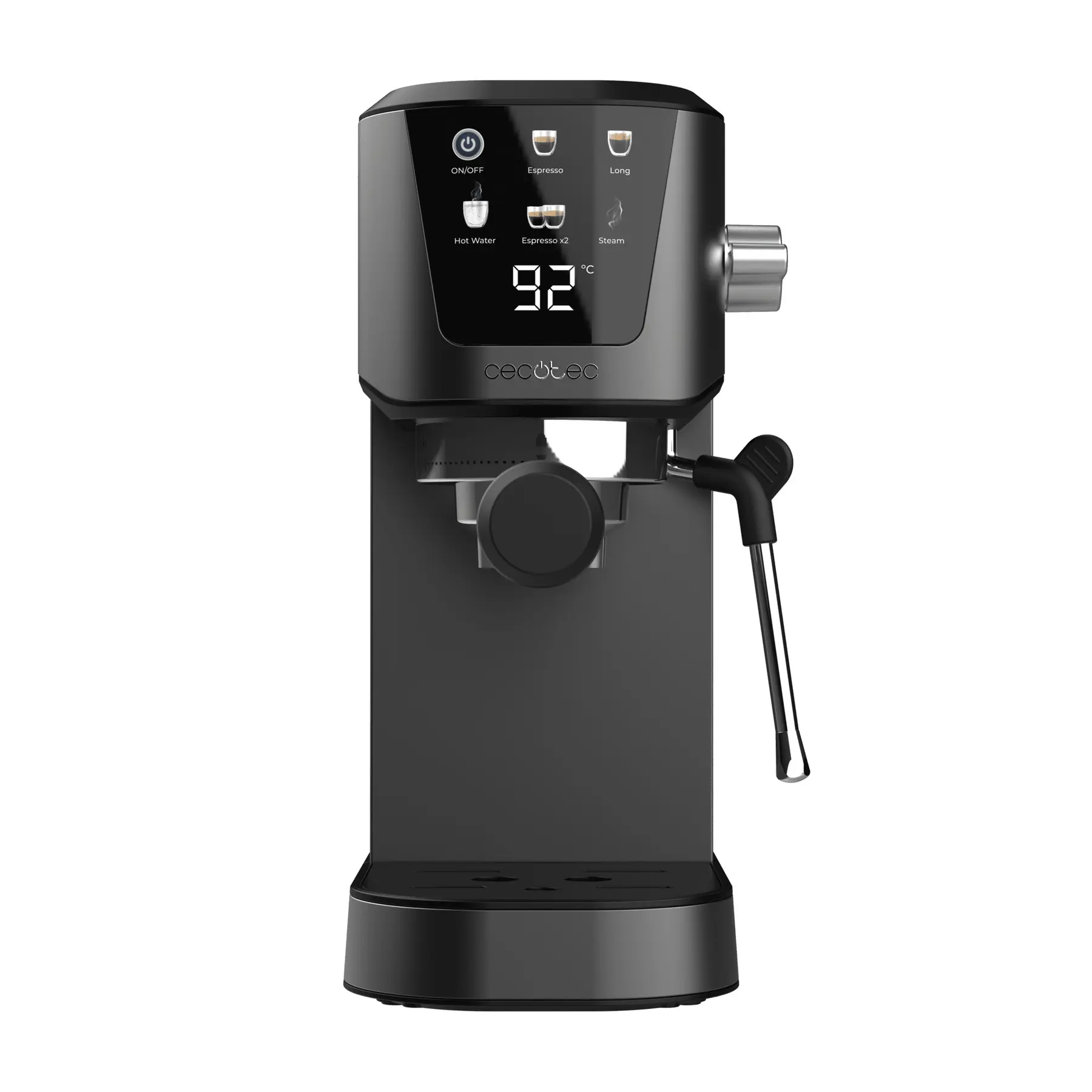 Cecotec Power Espresso 20 Touch Espressomachine - 1350W, 20 Bar, Touchscreen, Stoompijp, 1L Watertank, Thermoblock, Kopjeswarmer - Perfect voor Espresso & Cappuccino
