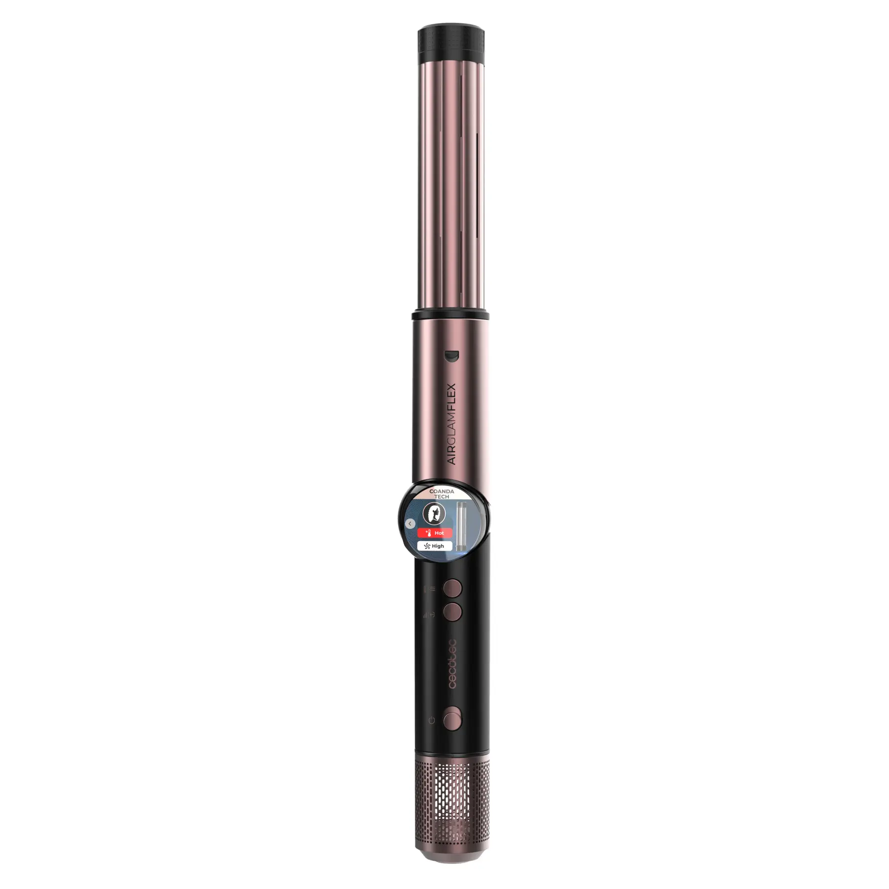 Cecotec AirGlam 14in1 Flex Föhnborstel, 14 accessoires, 1400W, flexfunctie, zwart
