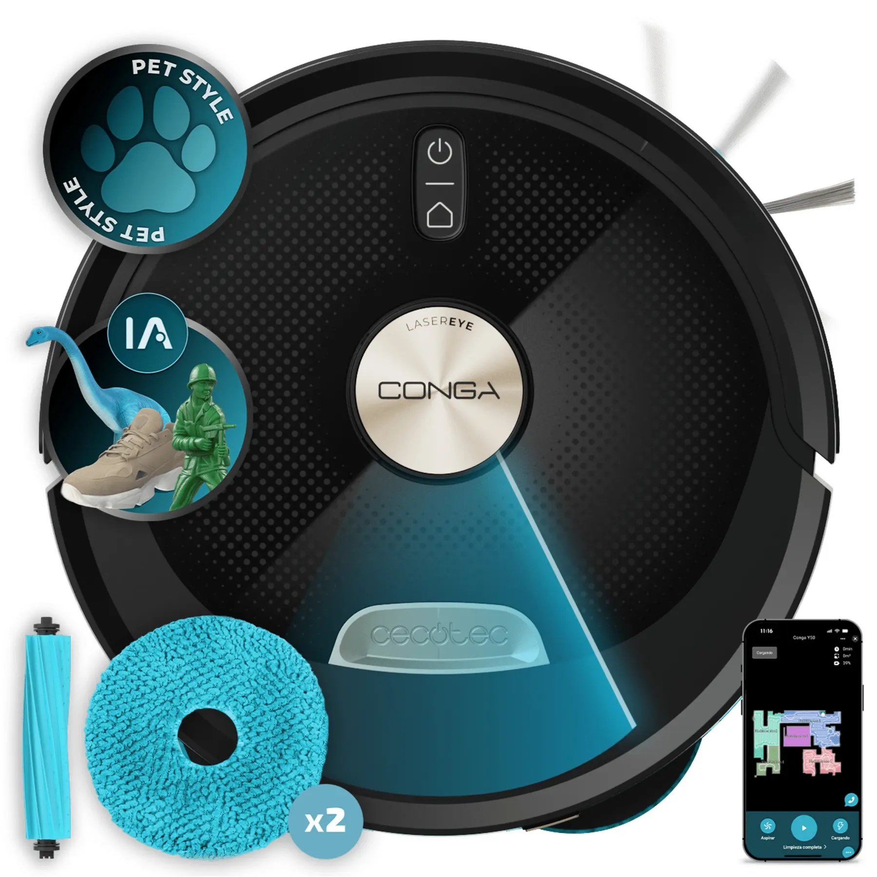 Roboterstaubsauger Cecotec Conga M100 Spin AI