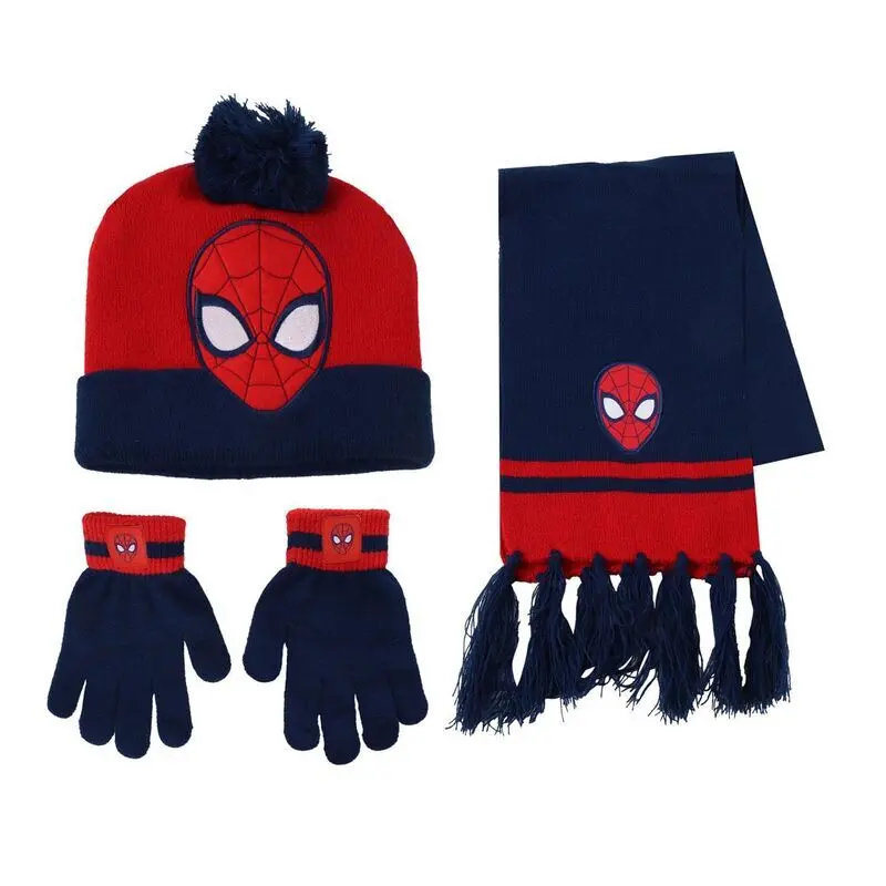 Wintermütze mit Handschuhen und Schal für Kinder Cerda Marvel Spiderman