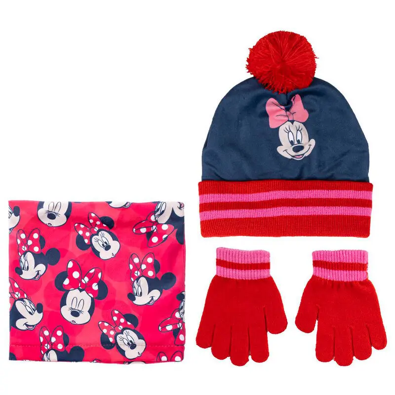 8445484288575 - Mütze mit Halswärmer und Handschuhen Mädchen Disney Minnie