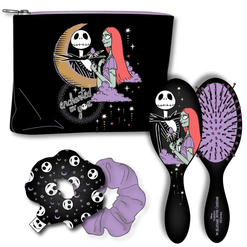 8445484385977 - Haarbürste mit Etui Mädchen Disney Nightmare Before Christmas Jack & Sally
