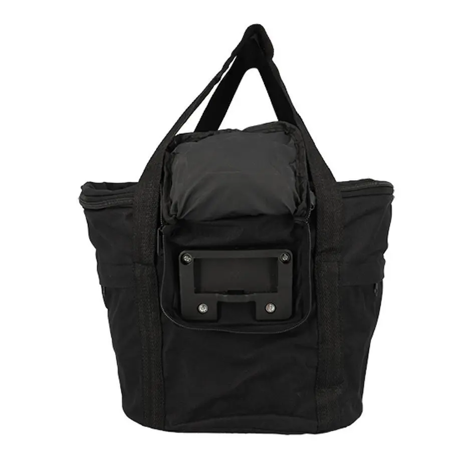 Cestino anteriore con clip in tessuto per il fissaggio rapido al manub