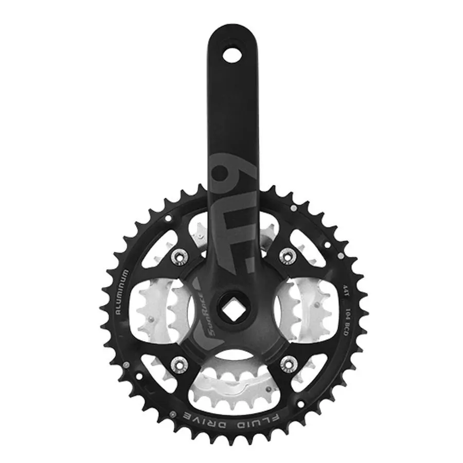 PEDALIER VTT P2R 9-8V. ALU ARGENT 170mm 42-32-22 (BOITIER 113mm