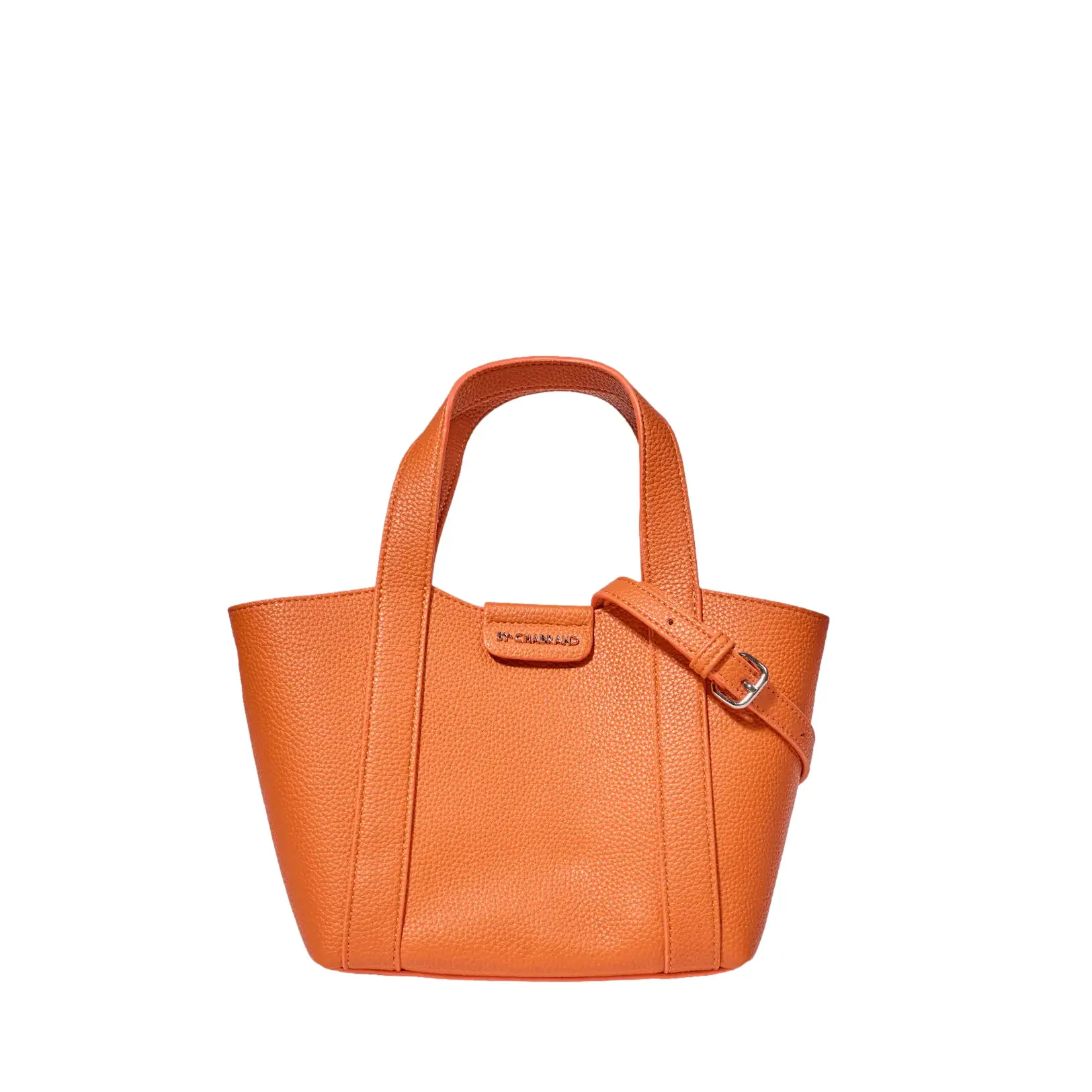 Chabrand Women's Orange Grained Leather Effect Handbag Louise